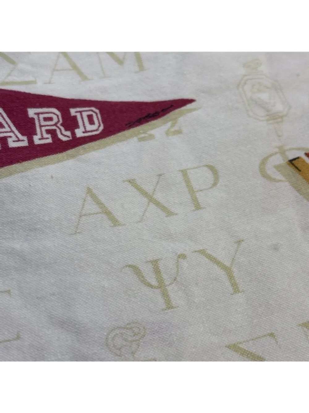 Vtg 70’s Sears Roebuck College Football Fraternity Bedspread Coverlet 58” X 80” - Picture 11 of 11